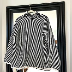NWT Commense black and white striped sweater.